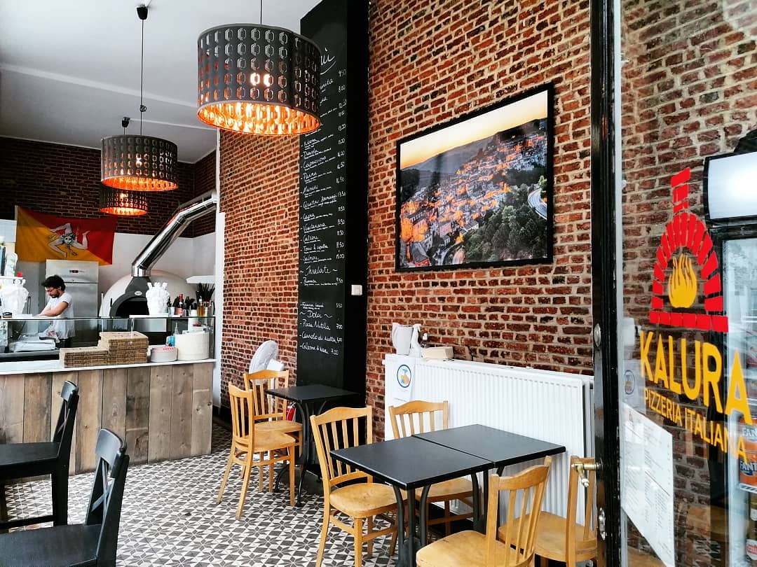 Interior of Kalura pizzeria in Antwerp